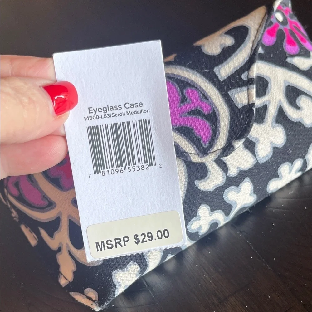Vera Bradley Black and Pink Sunglasses Case NWT